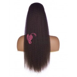 Extensie de par coada Afro Kinky tip Mesa cu elastic Saten Inchis de 60 cm YK888-4#